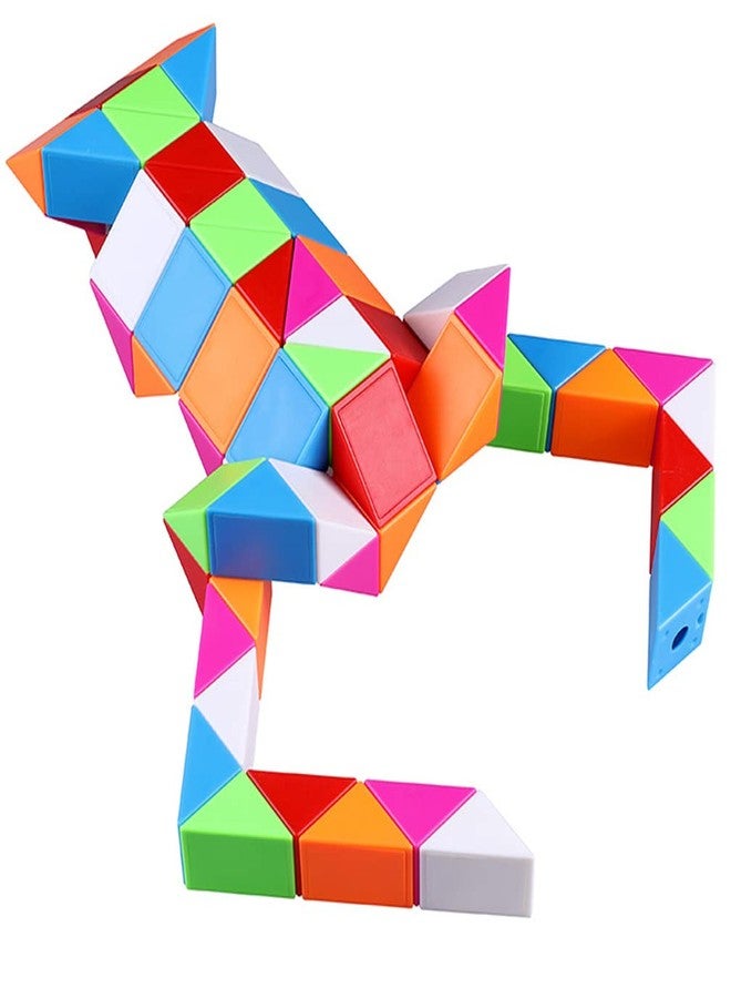 TANCH Fidget Magic Snake Cube Puzzles Twist Ruler Speed Cubes Brain Teaser Game Toys for Kids (72 Block 1PACK) - Image 1